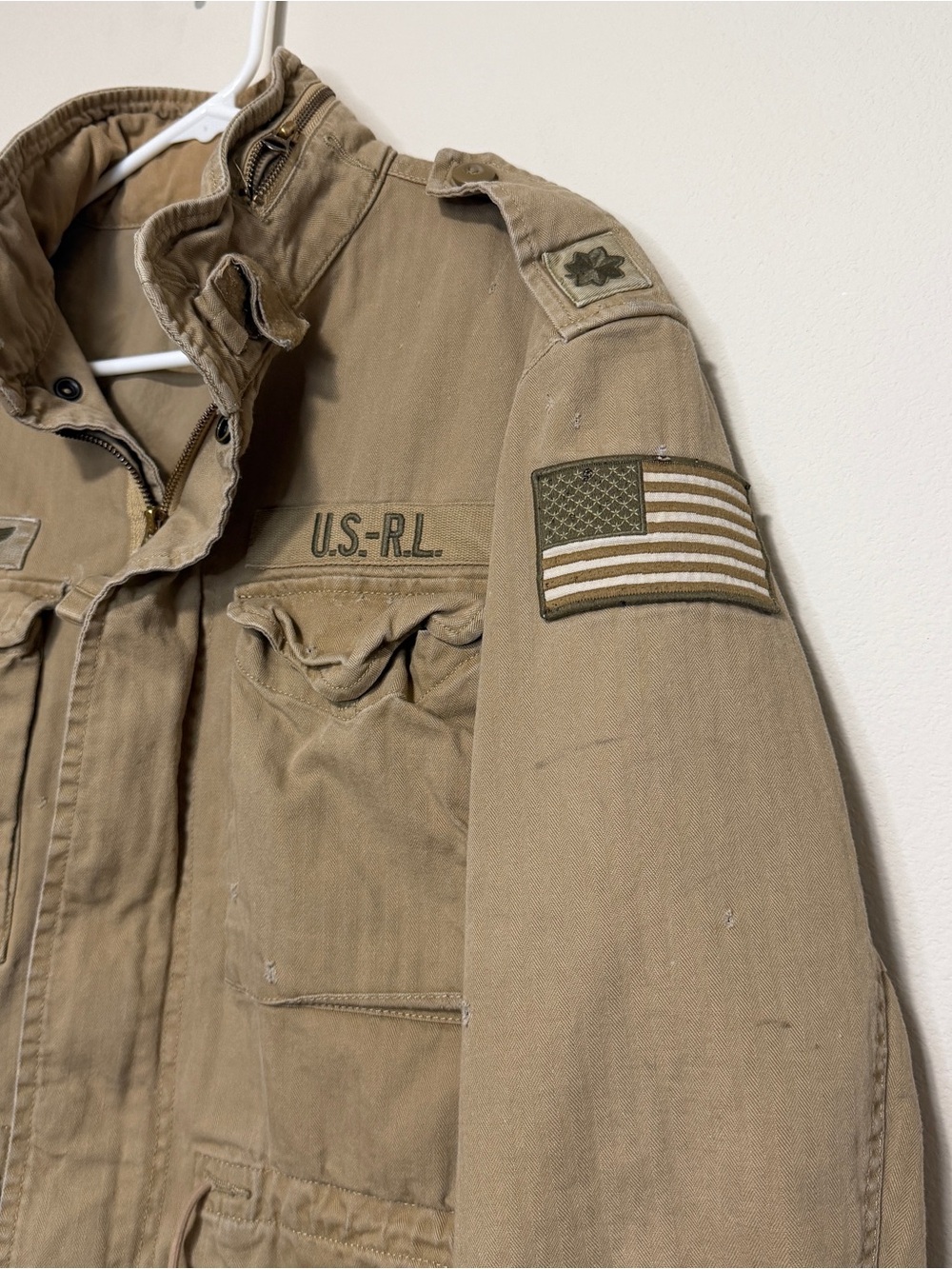 Polo Ralph Lauren Denim Supply Military Army Desert Hooded Field Jacket Medium - Picture 4 of 8
